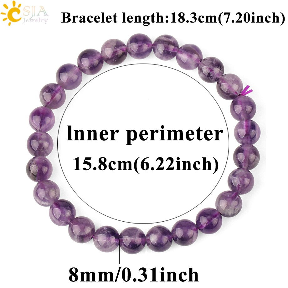 Natural Stone Elastic Bracelet Pink Quartz White