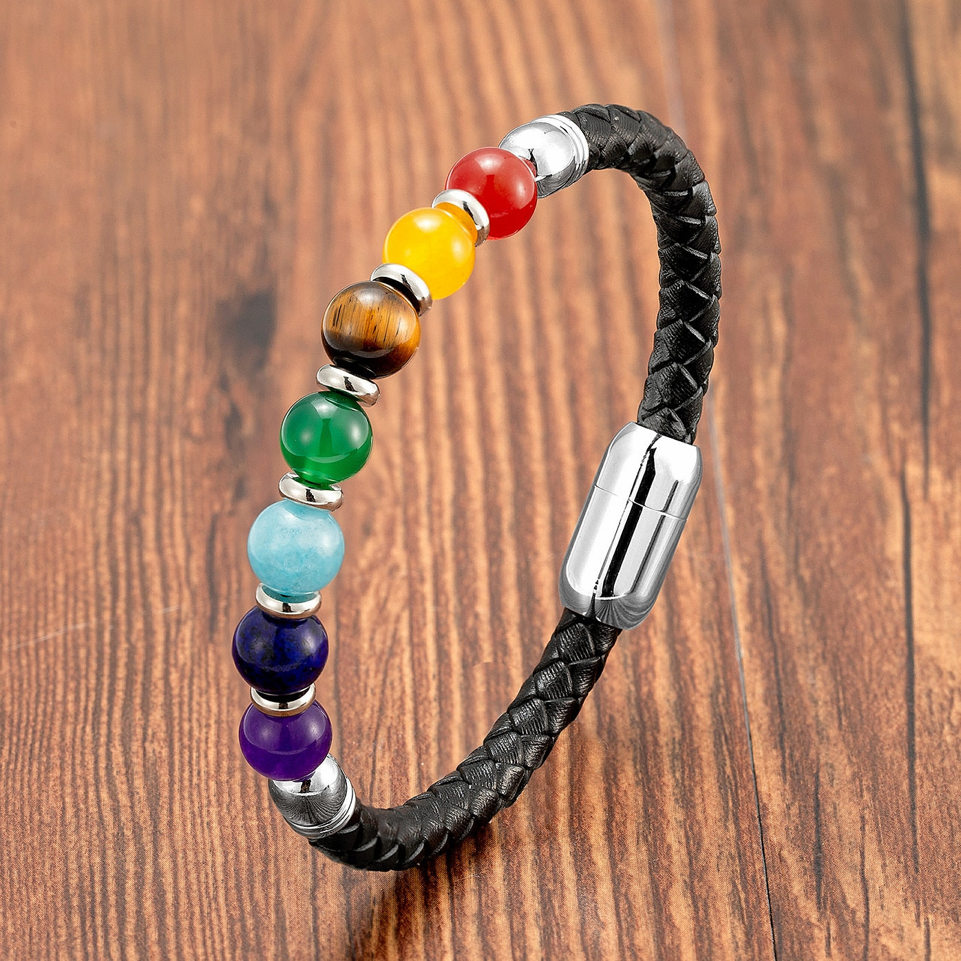 Chakra Bracelet For Women Round Natural Stone