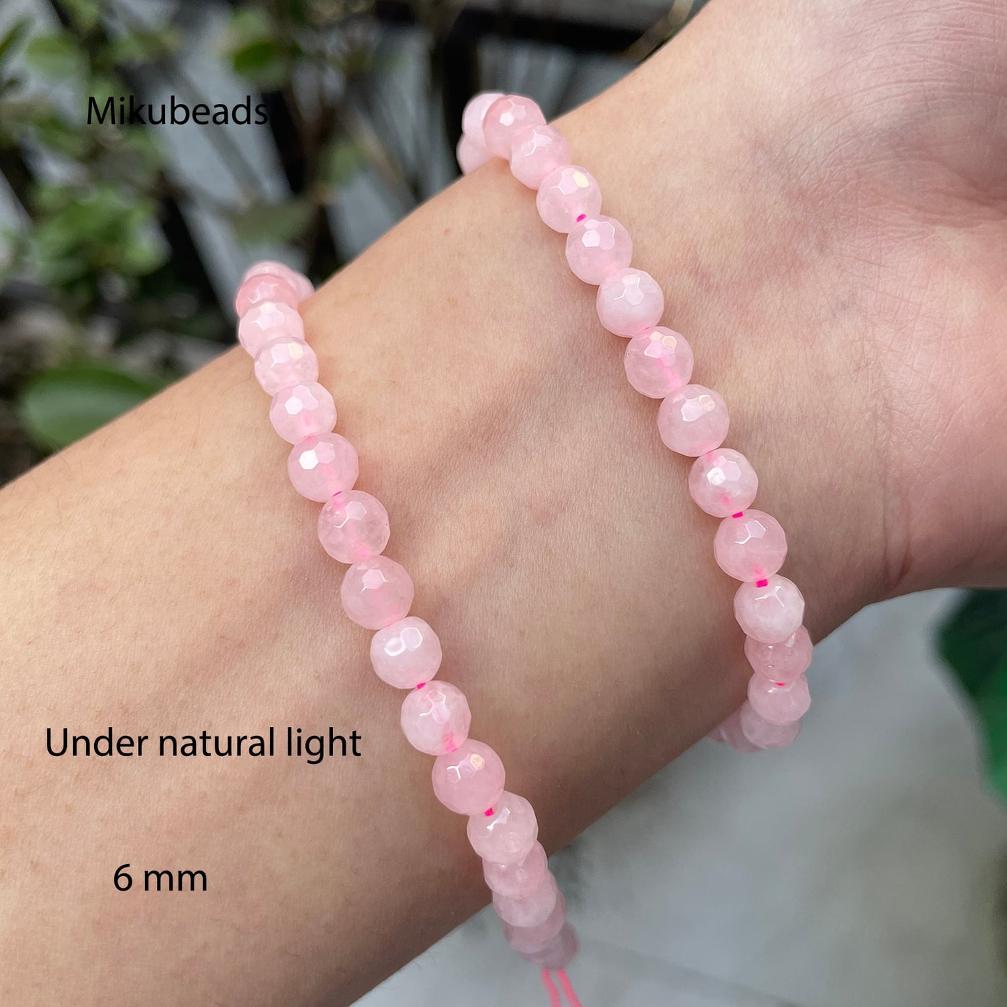 Natural Rose Pink Quartz Crystal Faceted Round Stone