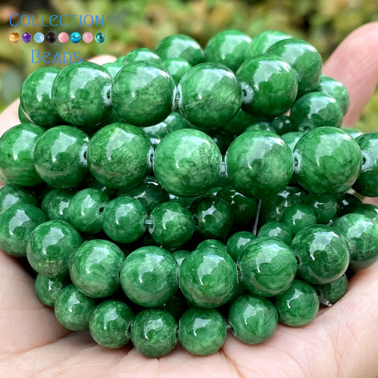 Natural Stone Green Angelite Jades Round Spacer