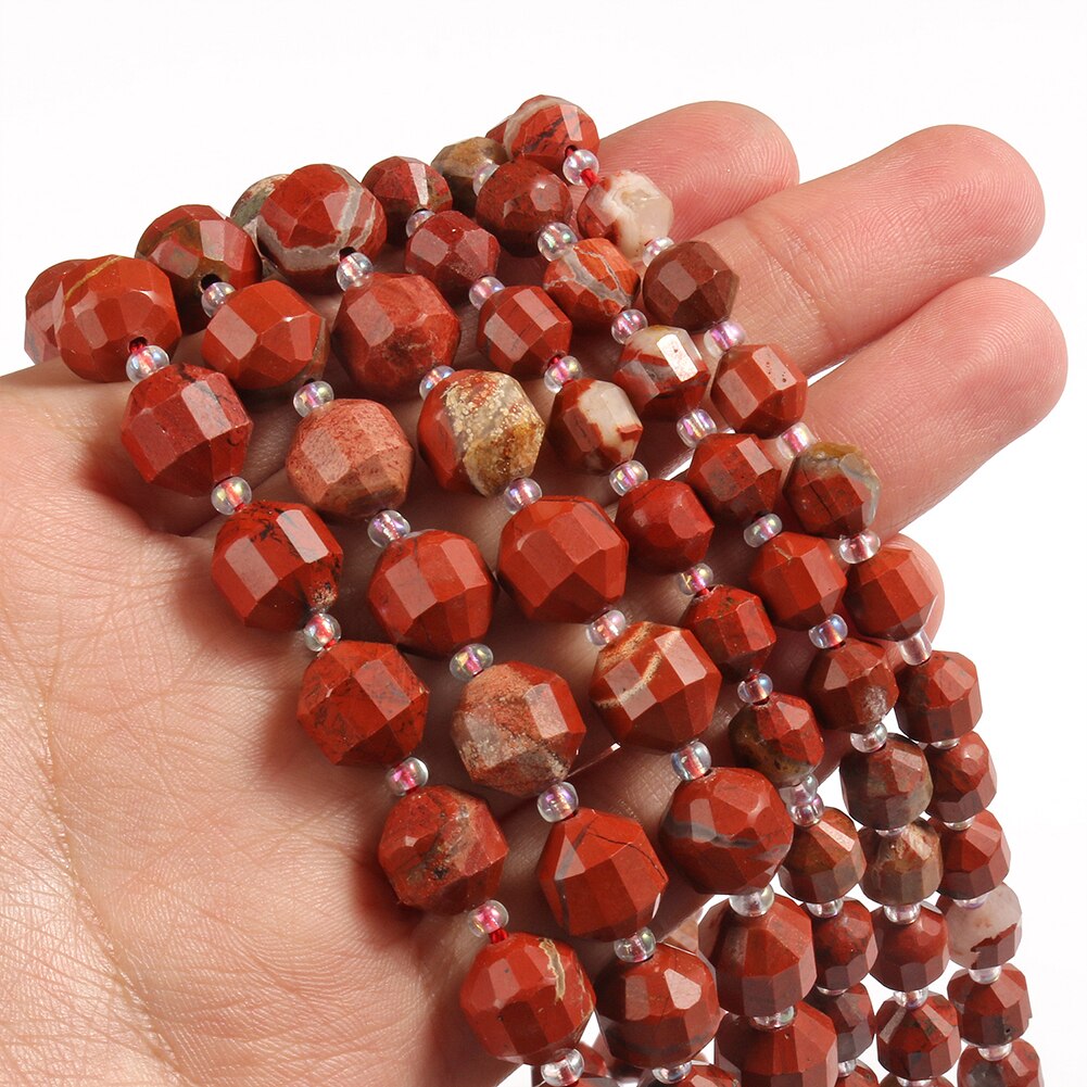 Natural Stone Beads Jades Crystal Faceted Sharp