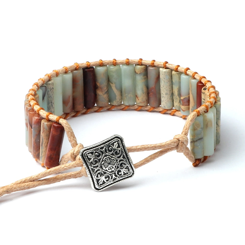 Bohemian Cylinder Emperor Stone Bracelet Vintage