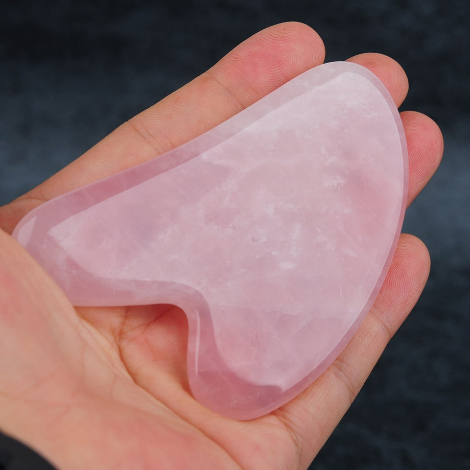 Natural Jade Stone Gua Sha Board Massage Rose Quartz