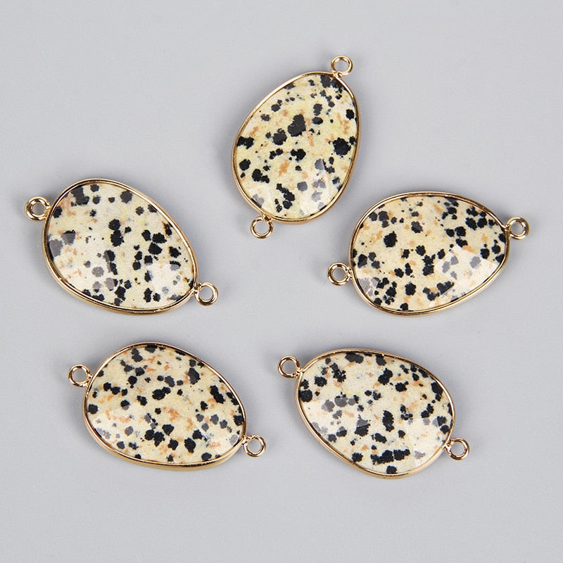Double Sided Faceted Natural Stone Slice Charm
