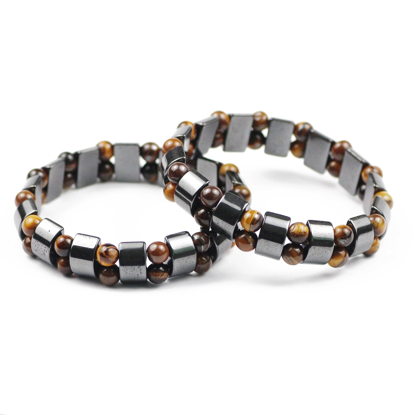 Tiger's Eye Hematite Charm Bracelets Men
