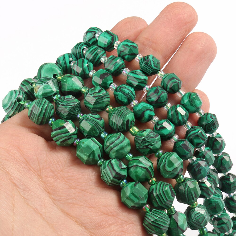 Natural Stone Beads Jades Crystal Faceted Sharp