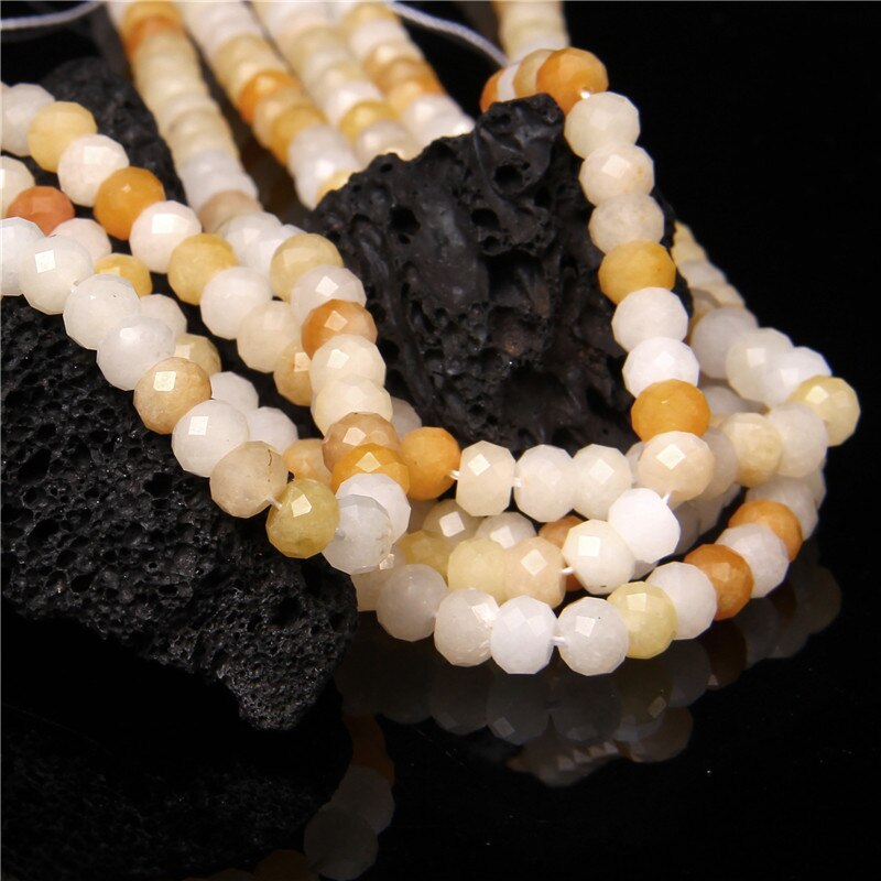 Green Jades Stone Beads Rondelle Flat Loose