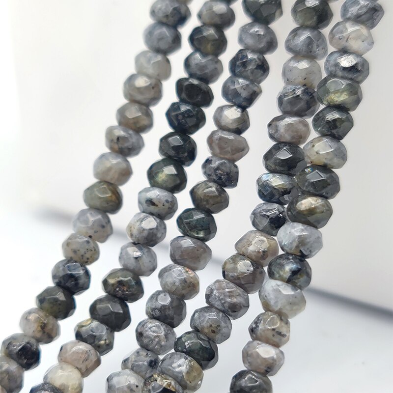 2-4mm Natural Stone Jades Faceted Flat Spacer