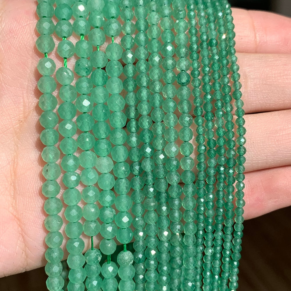 Natural Stone Green Aventurine Jades Faceted Mineral
