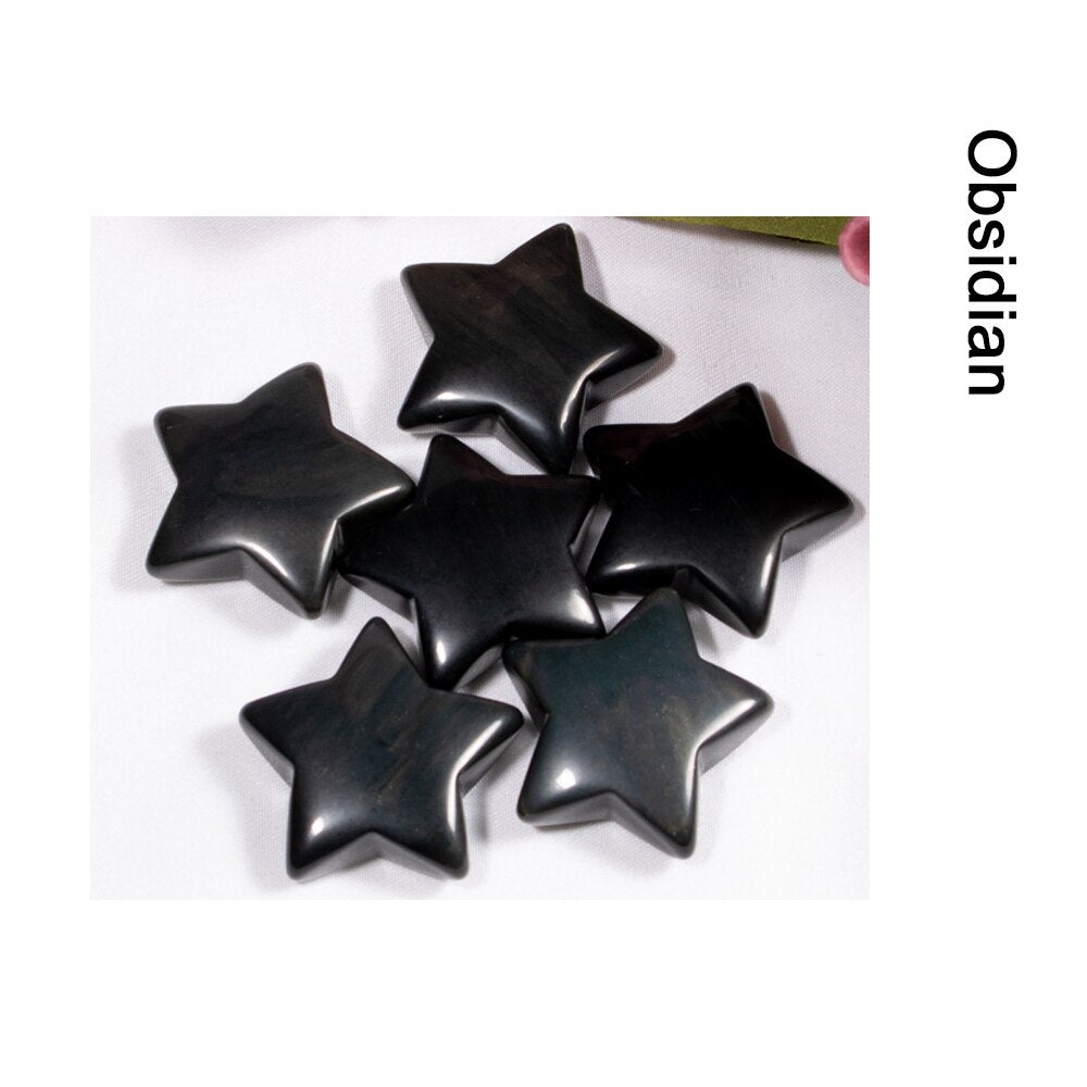 Pentagram Statue Rose Quartz Amethyst Healing Crystal