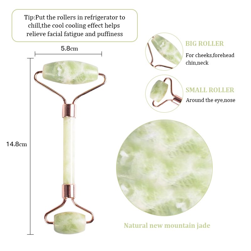 Rose Quartz Jade Roller Face Slimming Massager
