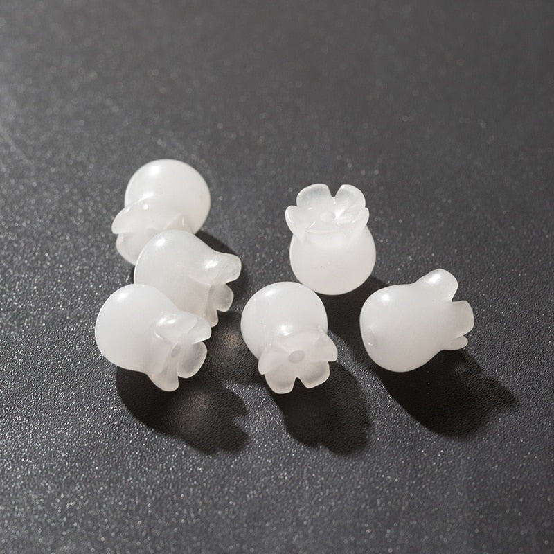 Natural Stone Orchid Shaped Beads