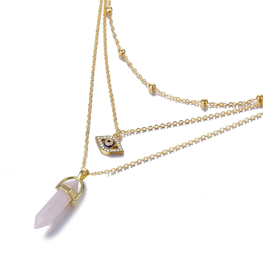 FNIO Crystal Pendant Necklace For Women