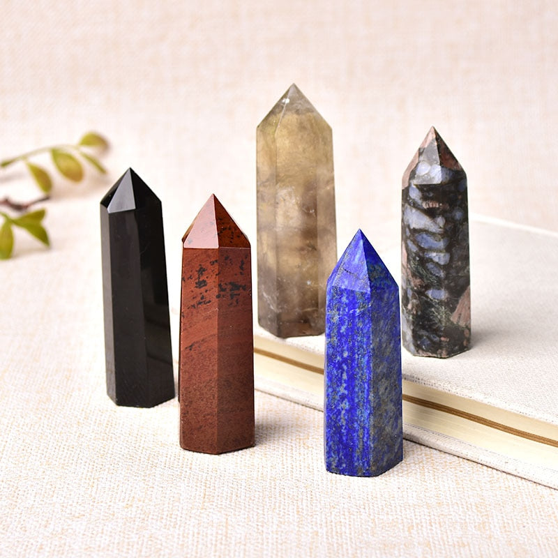 36 Color Natural Stones Crystal Point Wand Amethyst
