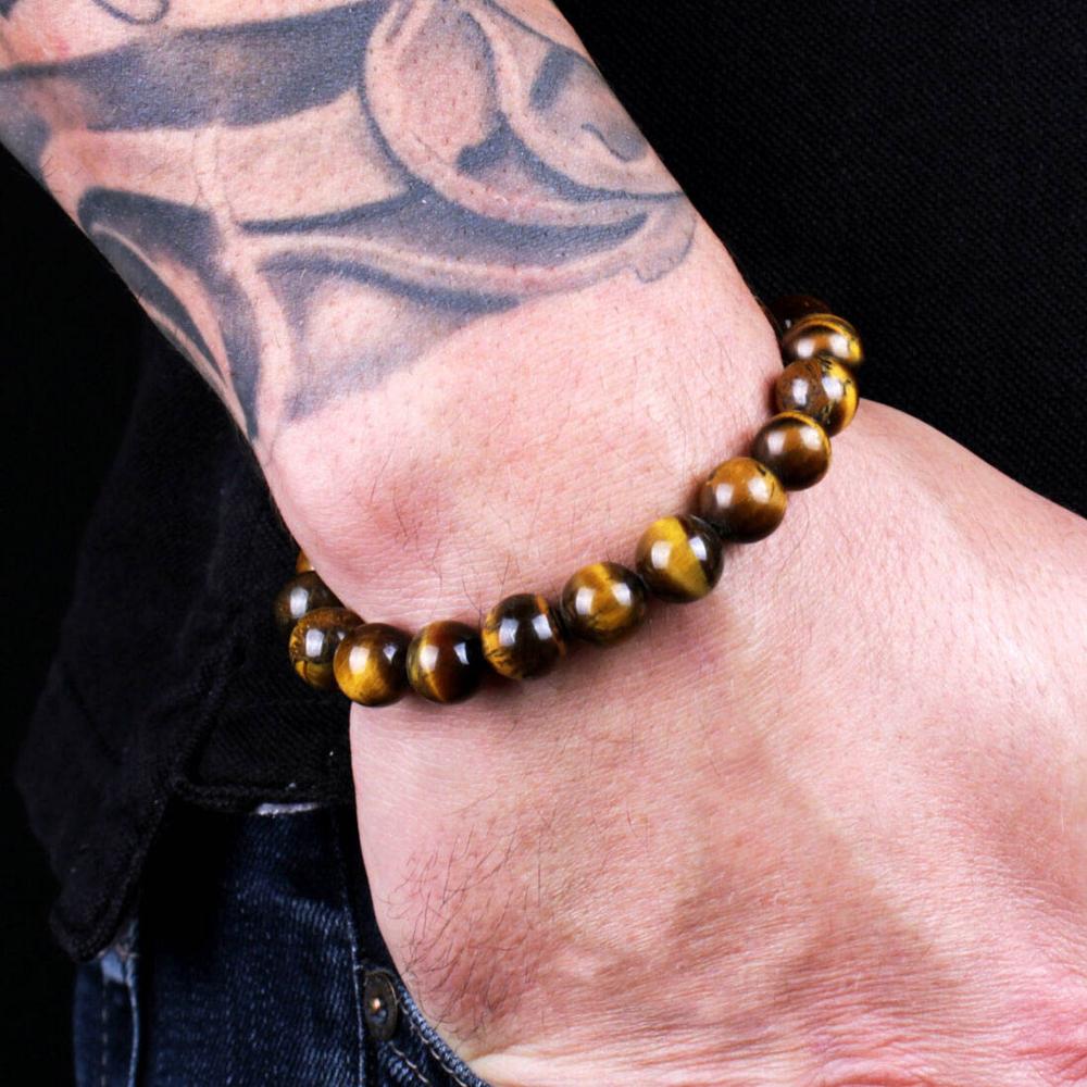 Women Men Natural Stone Quartz Bracelets Tiger Eye