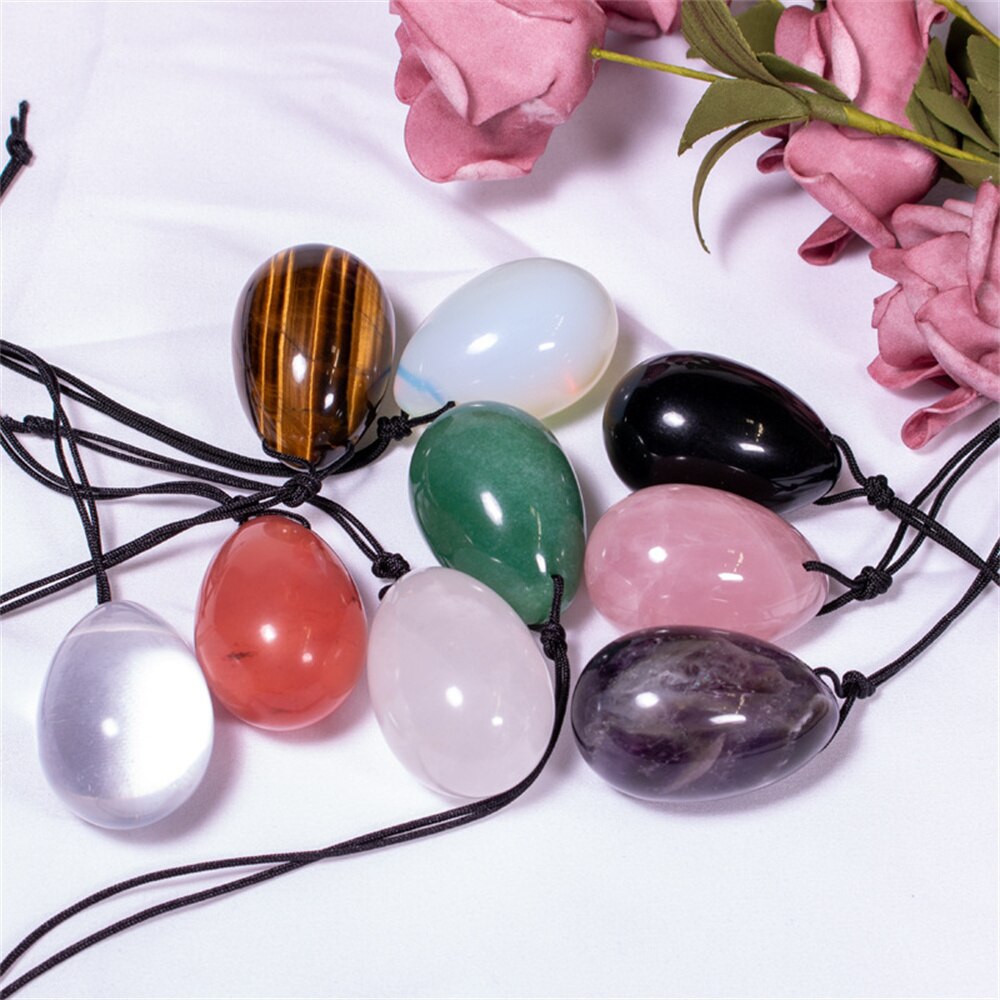 Natural Pink Rose Quartz Yoni Jade Eggs Healing Crystal