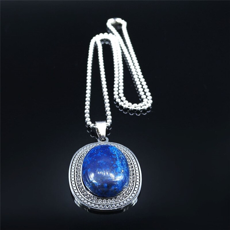 Natural Stone Lapis Lazuli Big Long Bohemia Charm