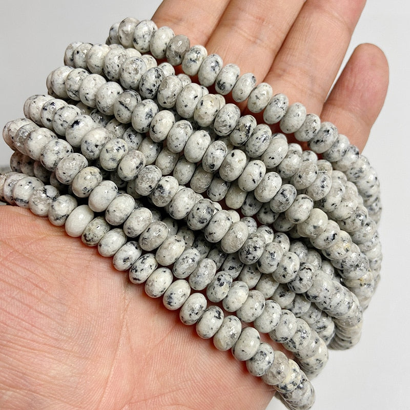 Stone Rondelle Beads Jaspers Jade Spacer Round Flat Bead