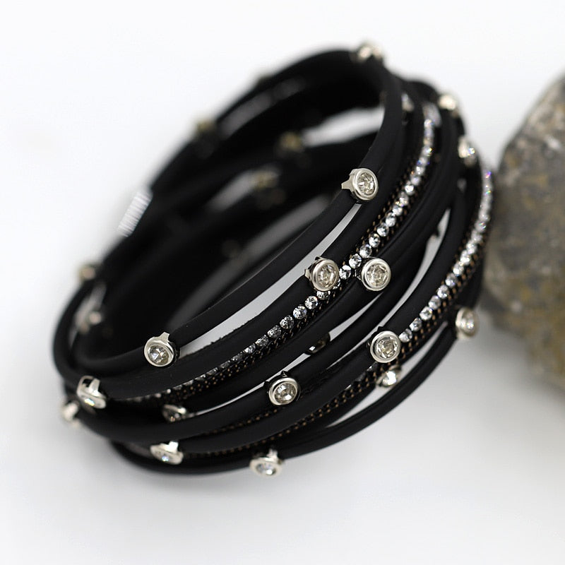 Women's Bracelet Jewelry Multi-Layer Leather Winding