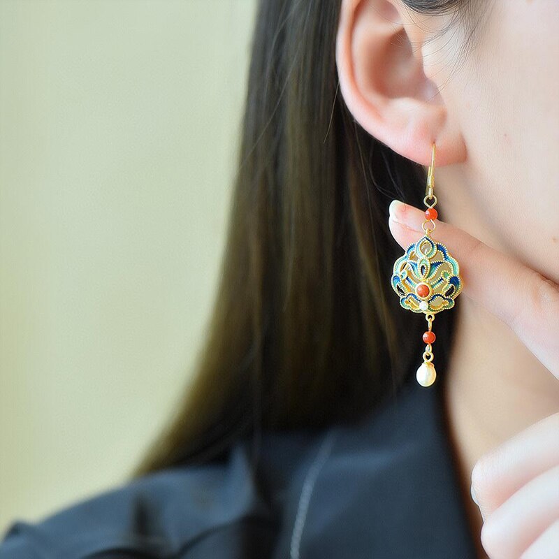 Inspired design natural Hetian jade enamel porcelain