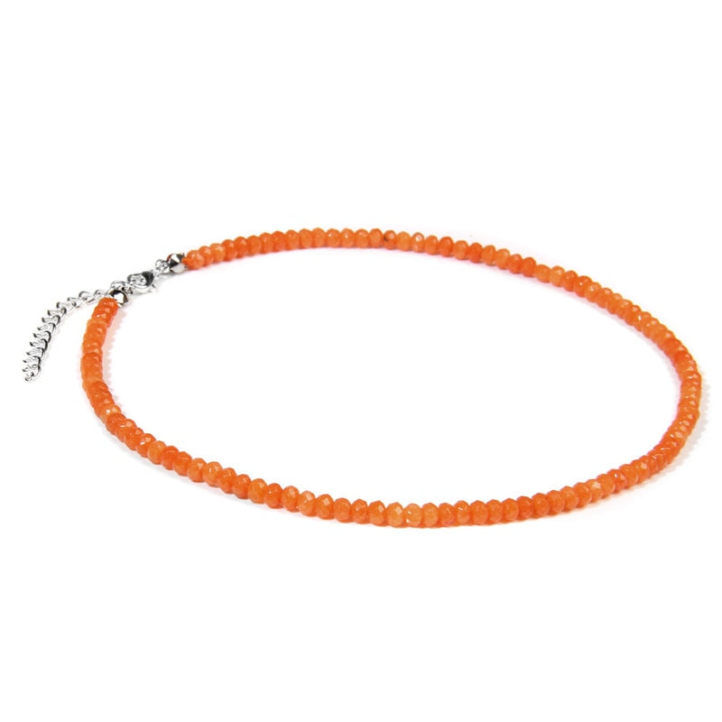Simple Faceted Gem stone Necklaces For Women Jades