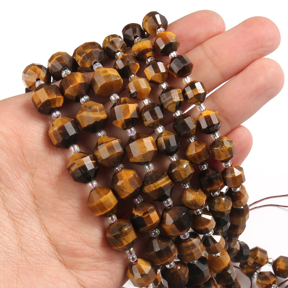 Natural Stone Beads Jades Crystal Faceted Sharp