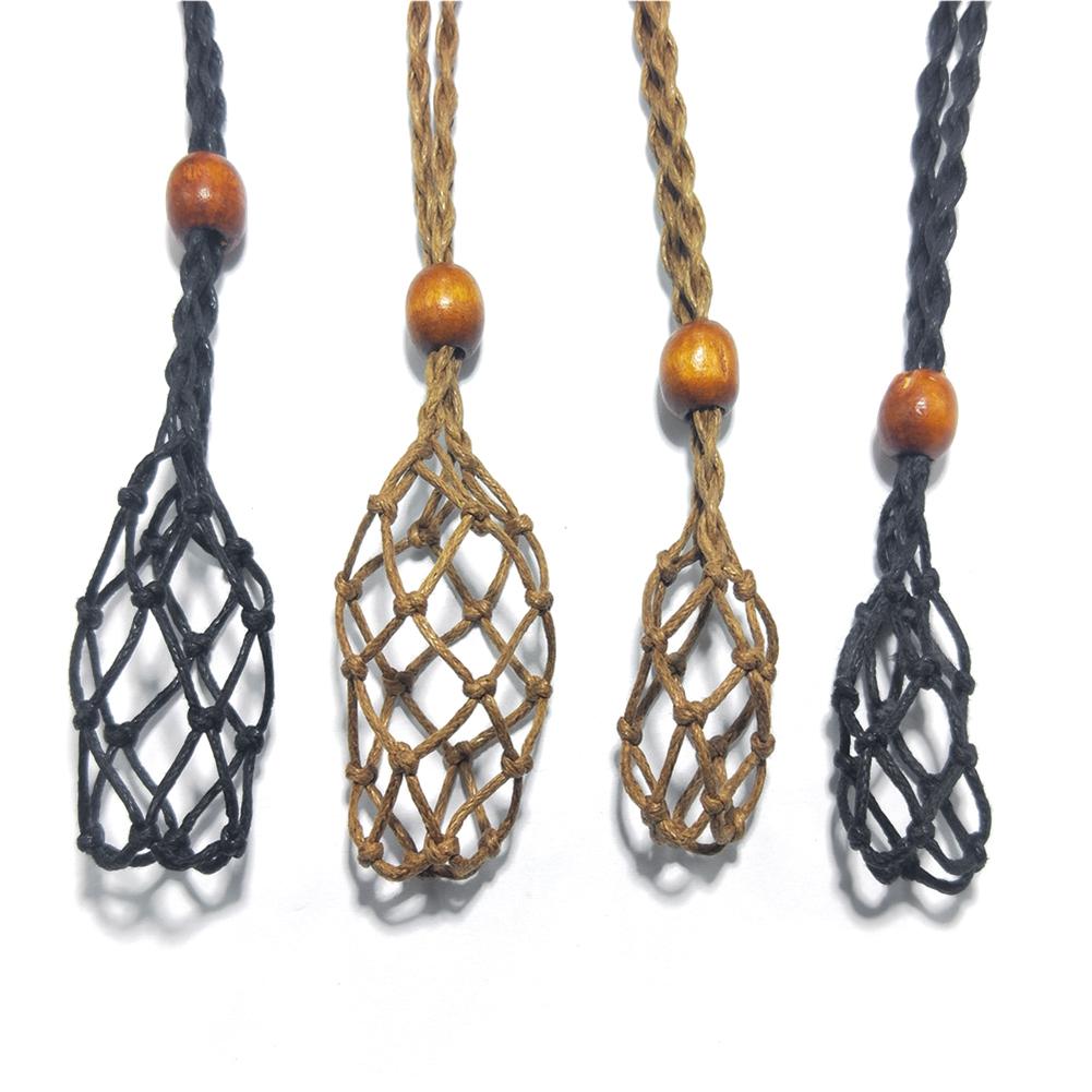 Cord Empty Stone Holder Natural Quartz Crystal Raw Stone