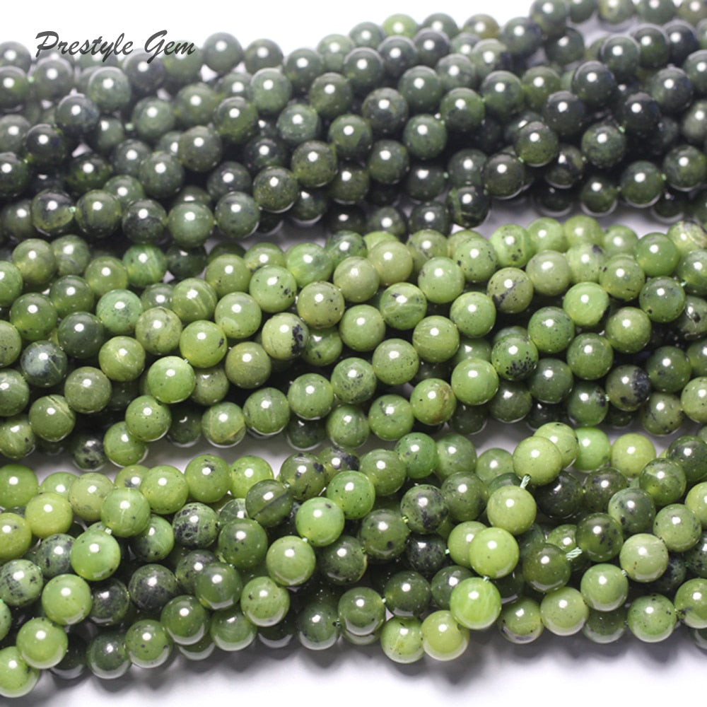 Jade nephrite smooth round beads for jewelry making