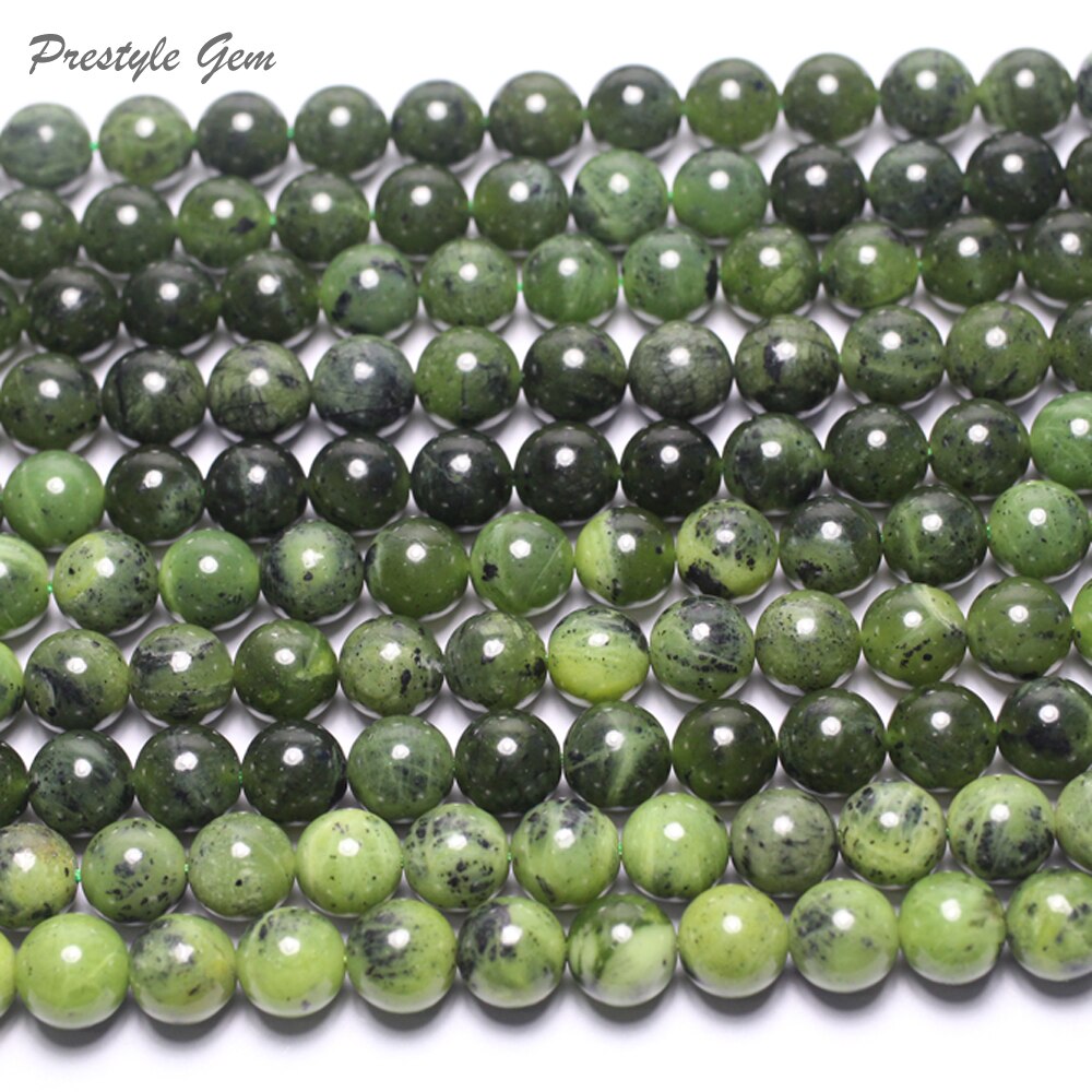 Jade nephrite smooth round beads for jewelry making