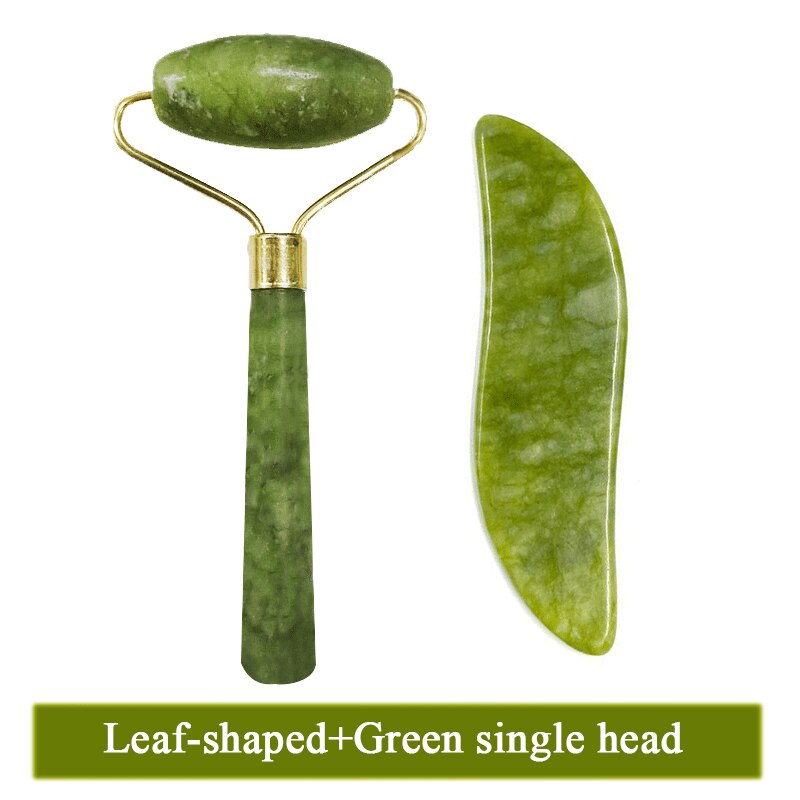 2pieces Face Massager Natural Jade Stone Set
