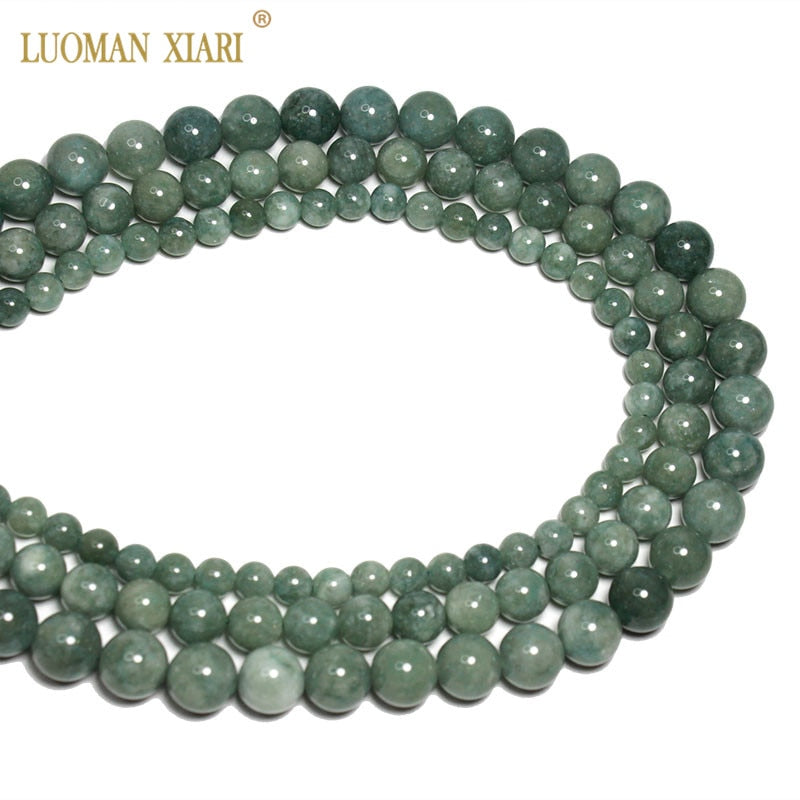 Green Jades Round Natural Stone Beads