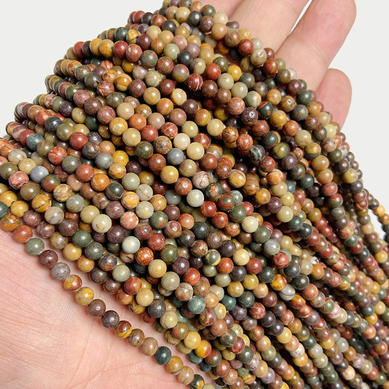 Natural Jades Agates Stone Beads Loose Isolation