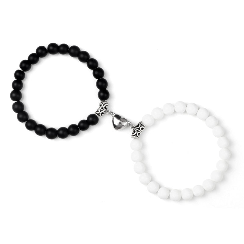 Beads Bracelet For Lovers Natural Stone Distance Heart