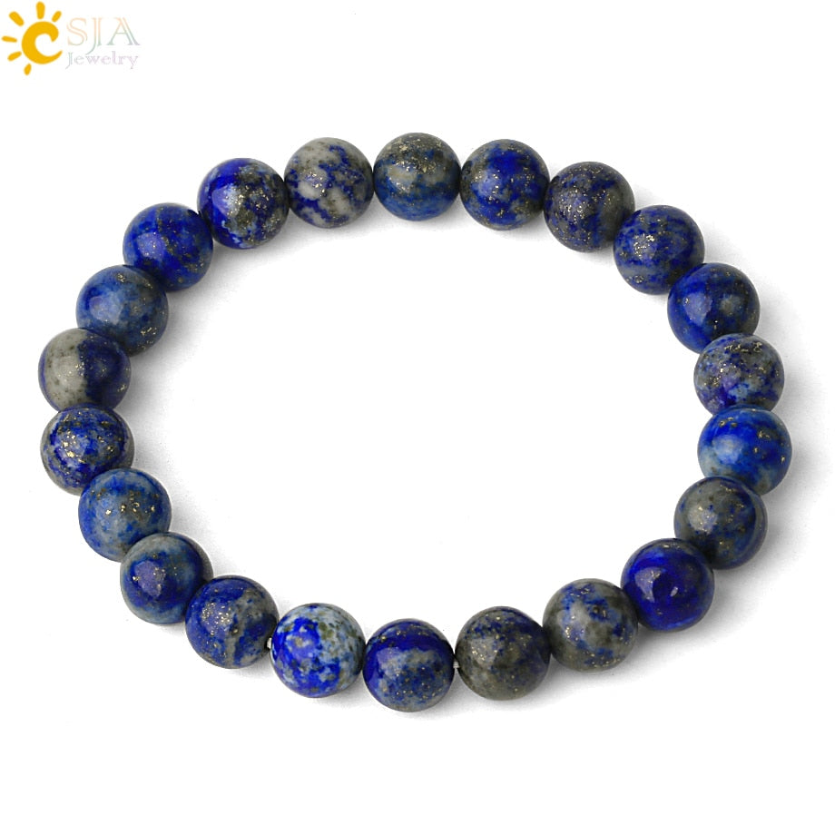 Natural Stones Strand Bracelets Single Color