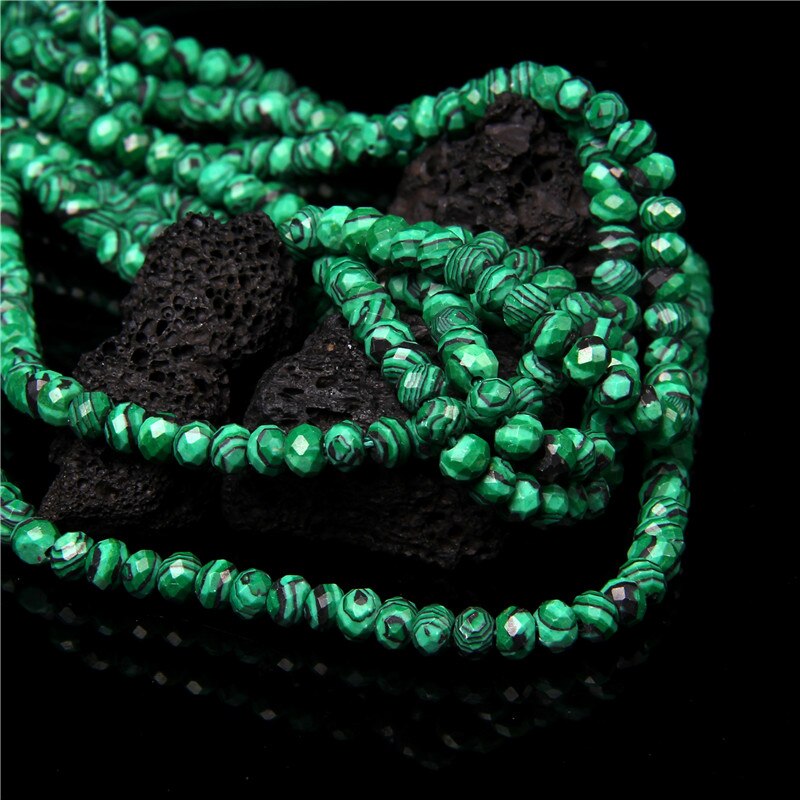 Green Jades Stone Beads Rondelle Flat Loose