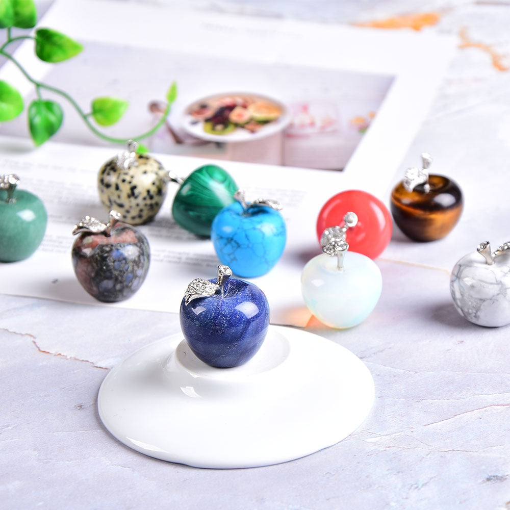 Natural crystal Colorful quartz stone opal apple