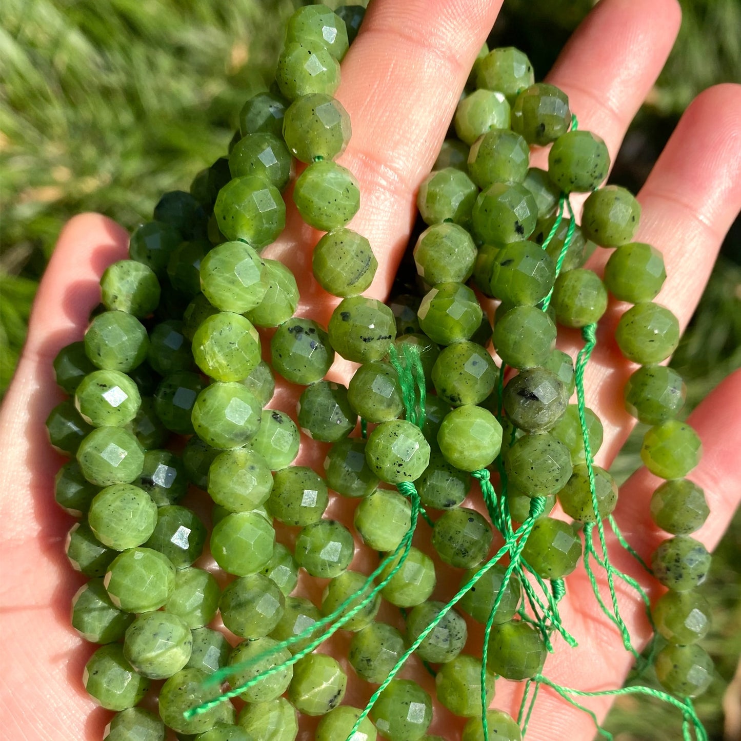 Natural Faceted Gem Canadian Jades Beads Round