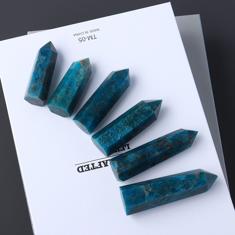 Quartz Wand Blue Apatite Point Crystal Tower Mine Energy