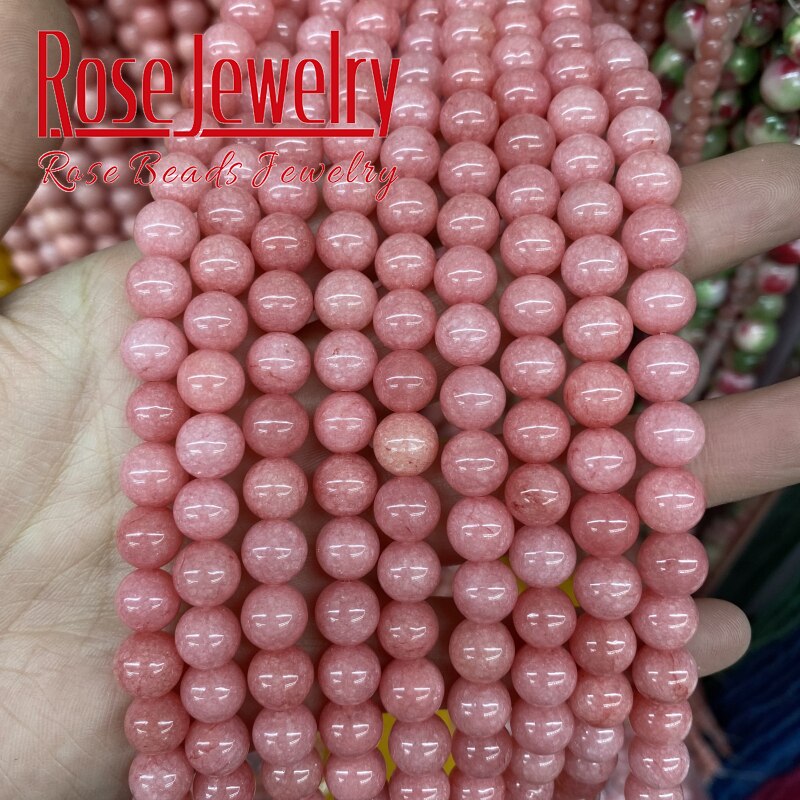 Chalcedony Jades Round Loose Spacer Stone Beads