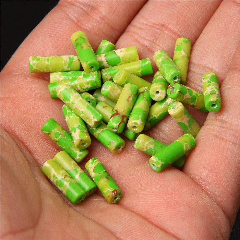 Cylinder Shape Stone Beads Jaspers