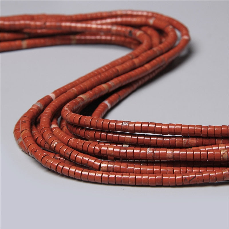 Natural Rondelle Stone Beads Flat Round Jaspers