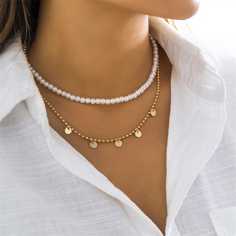 Bohemian Shell Necklace For Women Elegant Pearl