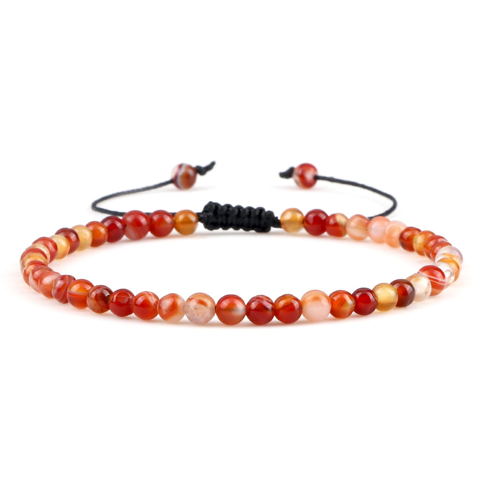 Mini Beads Bracelets for Women Men Round Agates