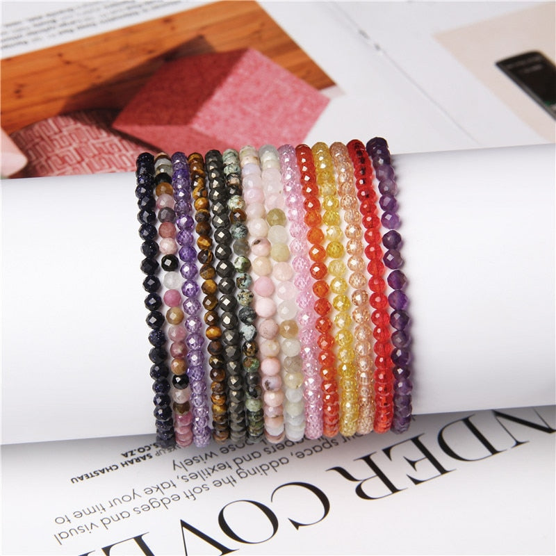 Minimalist Healing Tiny crystal stone Beads Bracelets