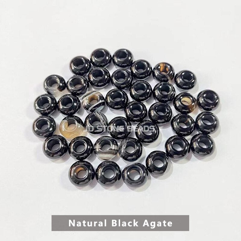 Natural Agate Jade Quartz Stone Big Hole Beads