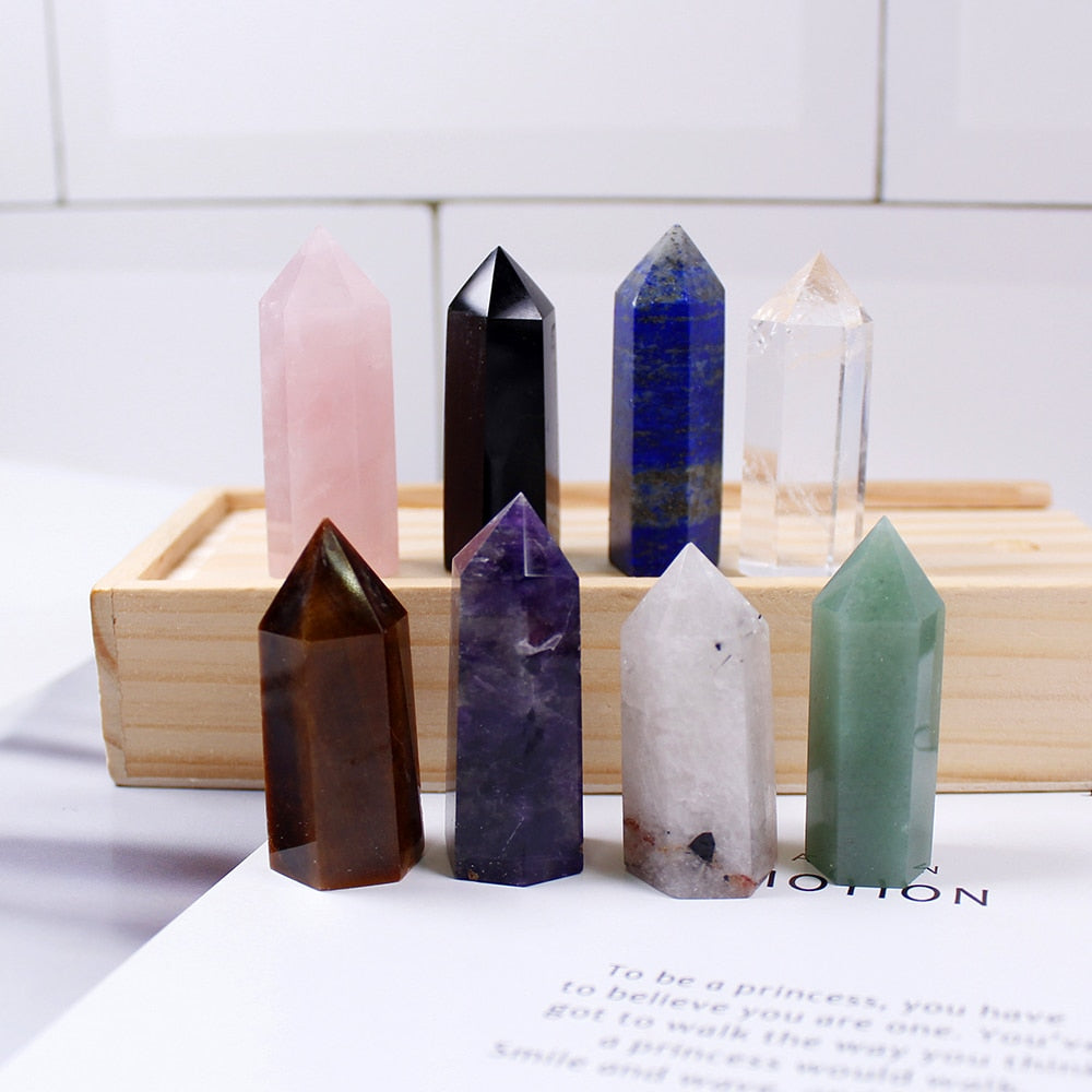 Wooden box Decorative Natural Hand Carved crystal