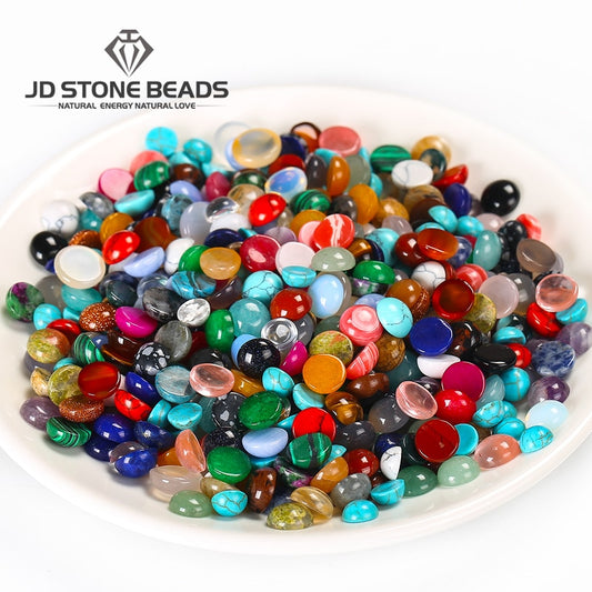 Flat Back Gemstone Mix Colors Natural Stone Cab