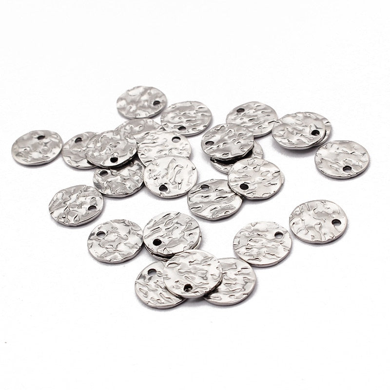 Round Hammered Charms Earrings Pendant For Earrings