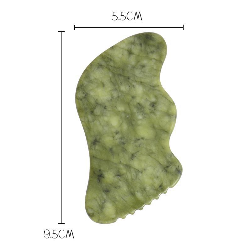 Green Jade Gua Sha Natural Stone Smooth Cold