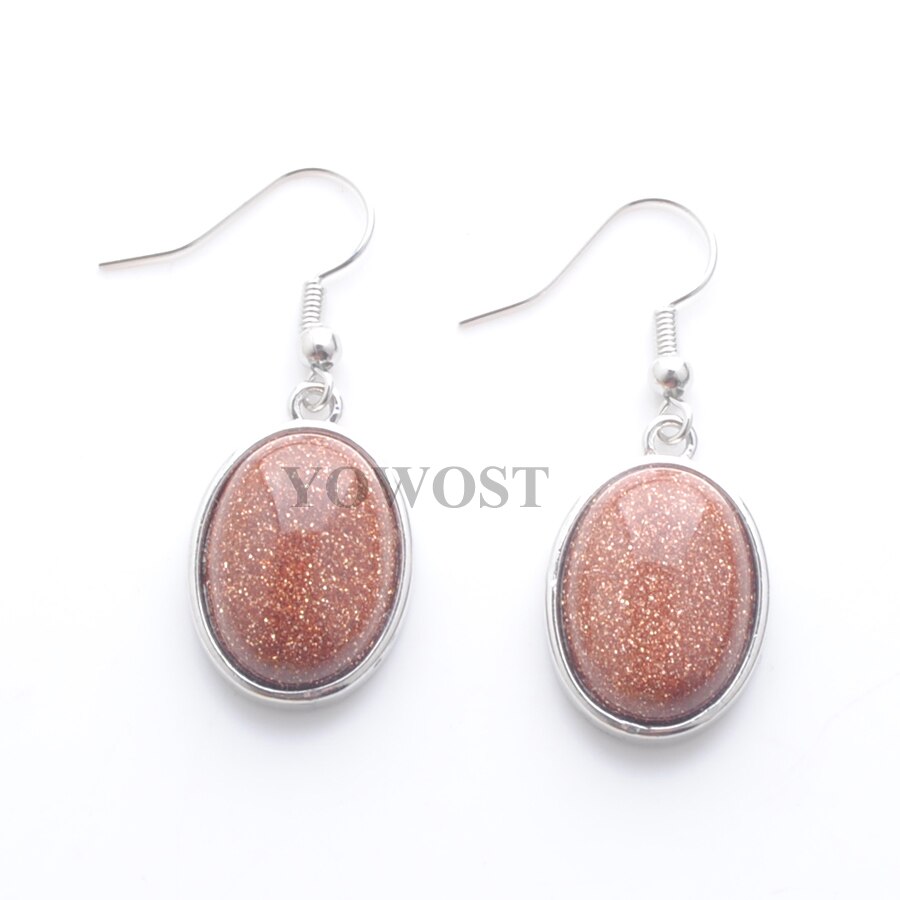 1 Pairs Natural Stone Dangle Earrings Beads